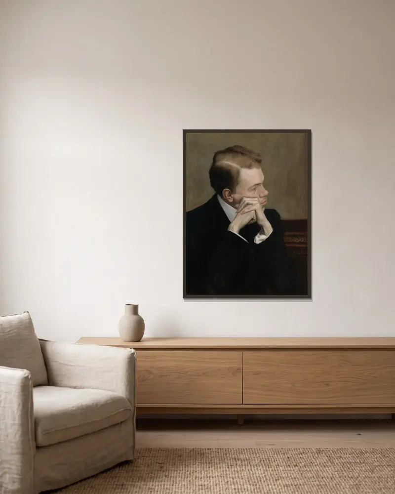 The Artist Fahle Basilier av Hugo Simberg inramad på en vägg