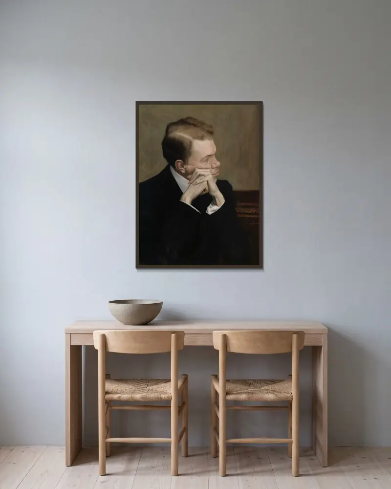 The Artist Fahle Basilier av Hugo Simberg inramad på en vägg