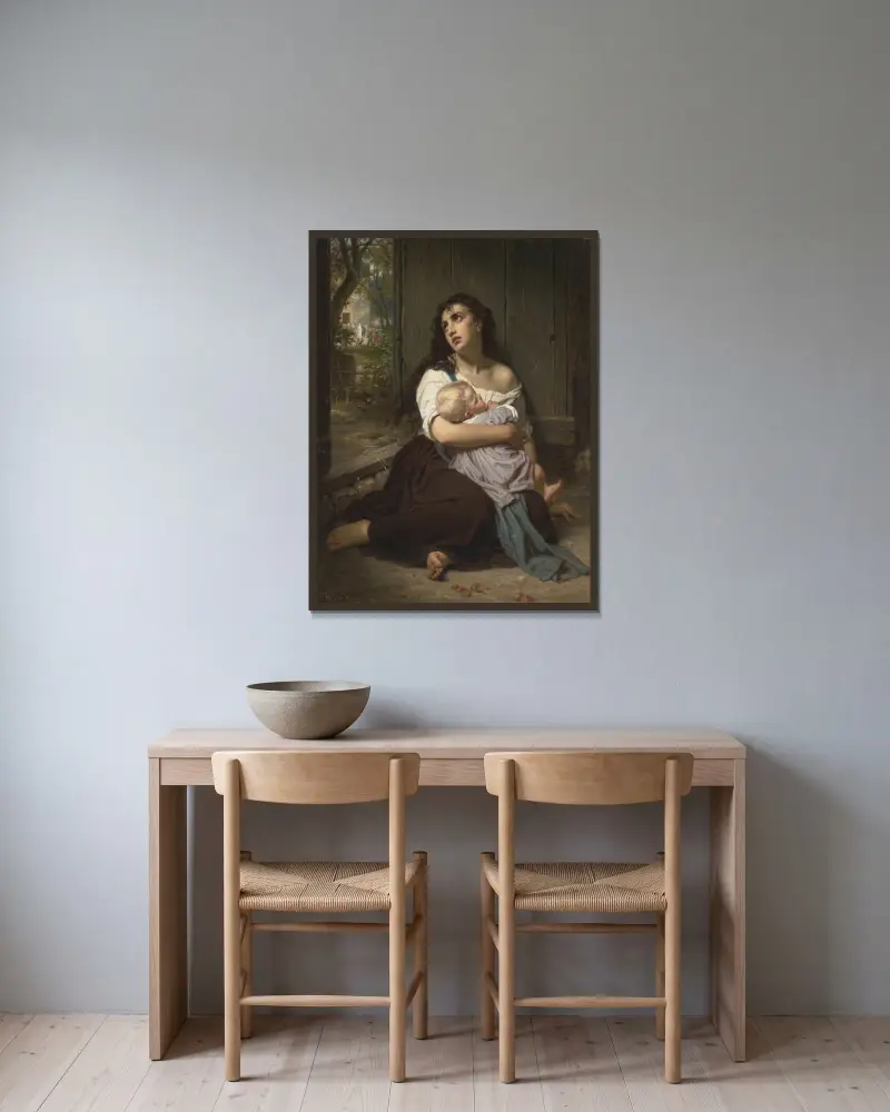 Opustěná, Hugues Merle v rámu na stěně