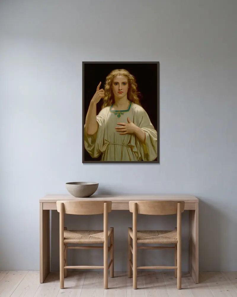Pensez À Dieu av Hugues Merle inramad på en vägg