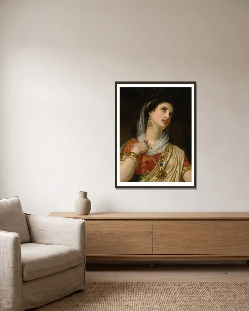 Königin Esther von Hugues Merle gerahmt an einer Wand