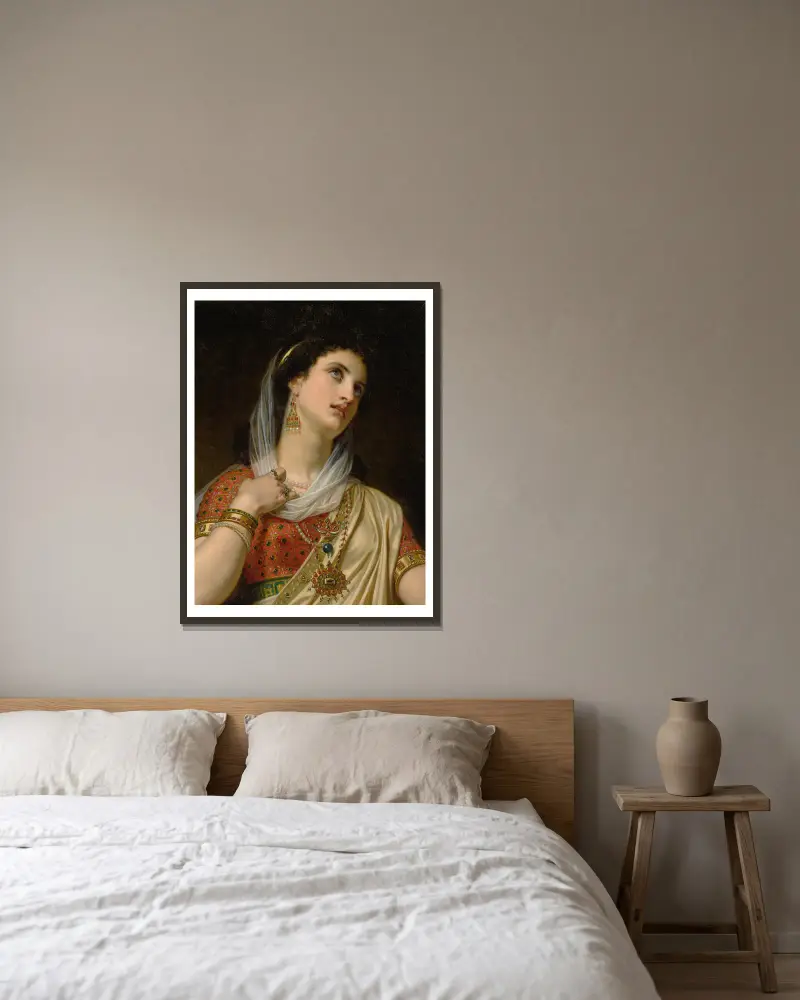 Königin Esther von Hugues Merle gerahmt an einer Wand