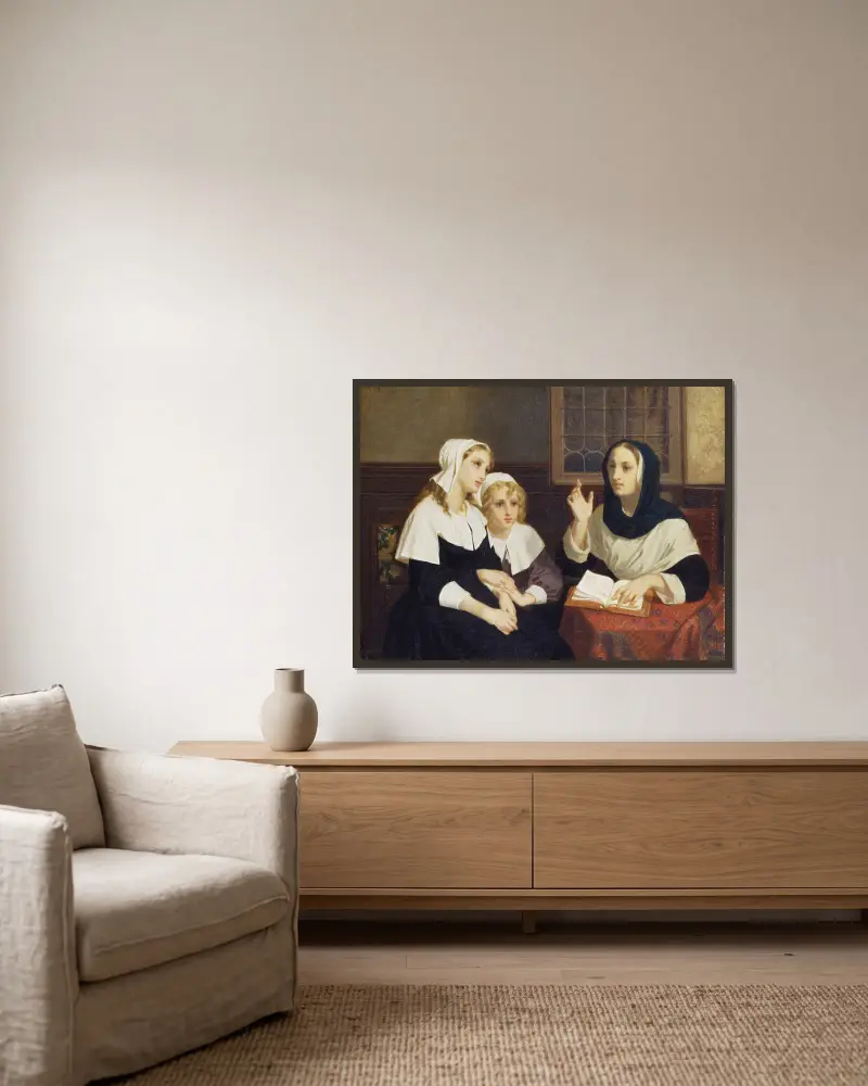 Bibellesung von Hugues Merle gerahmt an einer Wand