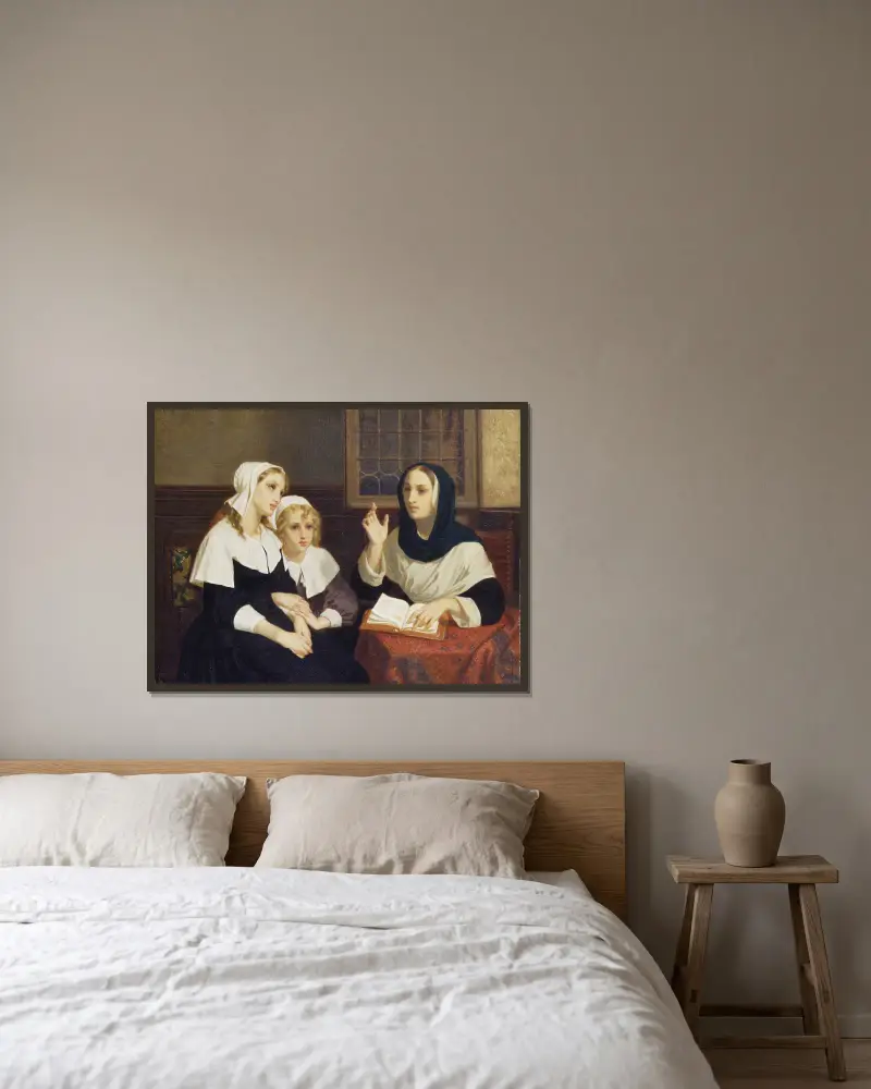 Bibellesung von Hugues Merle gerahmt an einer Wand