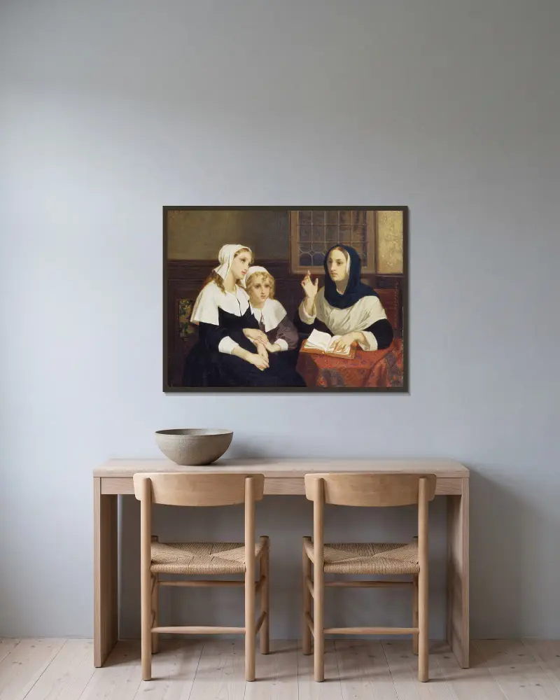 Bibellesung von Hugues Merle gerahmt an einer Wand