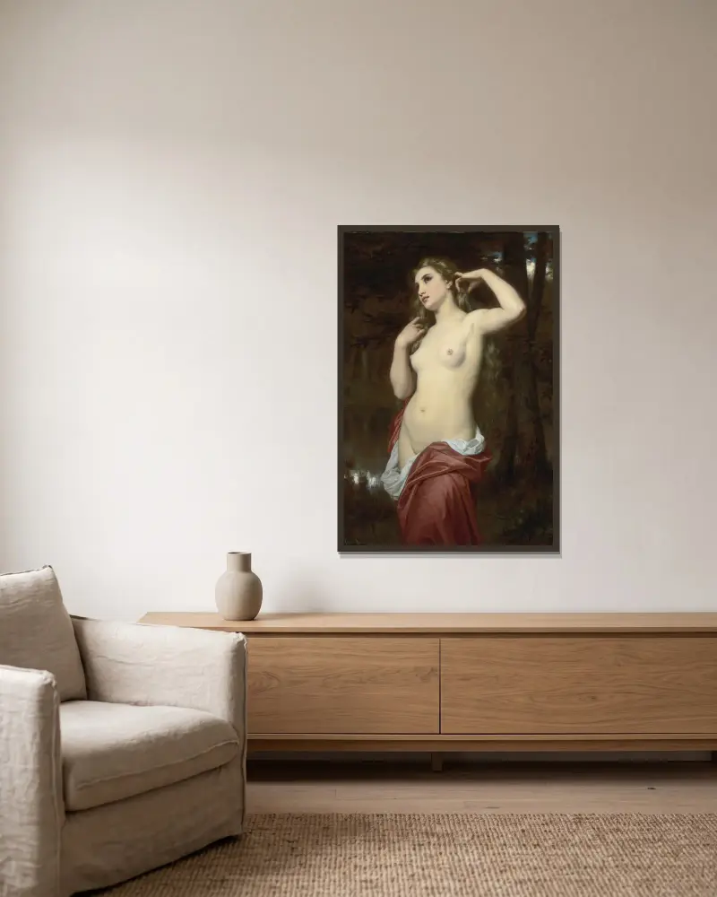 Koupající se, Hugues Merle v rámu na stěně