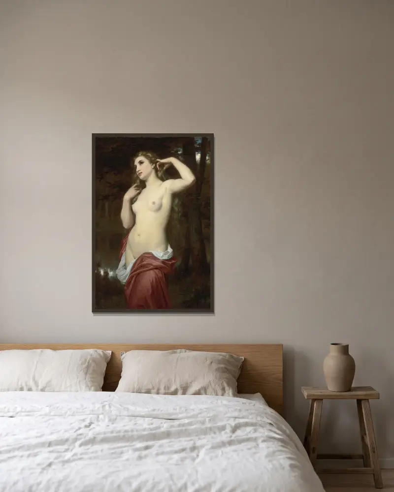Koupající se, Hugues Merle v rámu na stěně