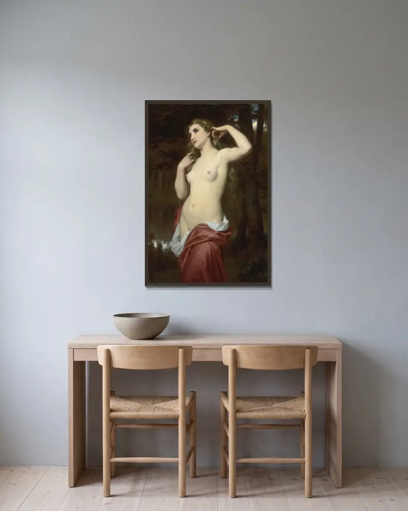 Koupající se, Hugues Merle v rámu na stěně