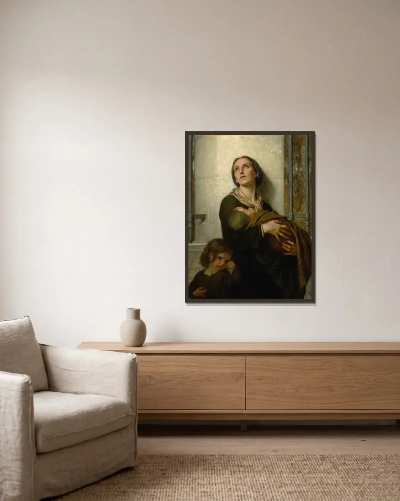 Die Vergessenen von Hugues Merle gerahmt an einer Wand