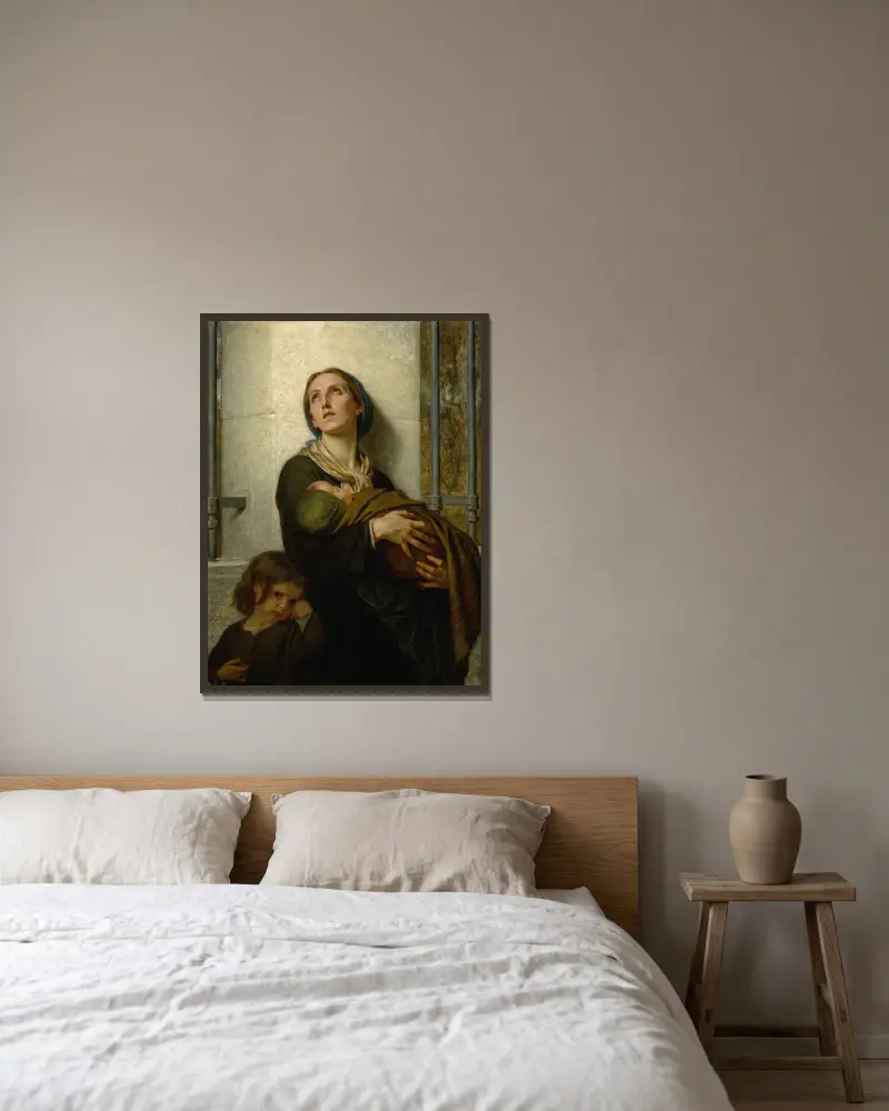 Die Vergessenen von Hugues Merle gerahmt an einer Wand