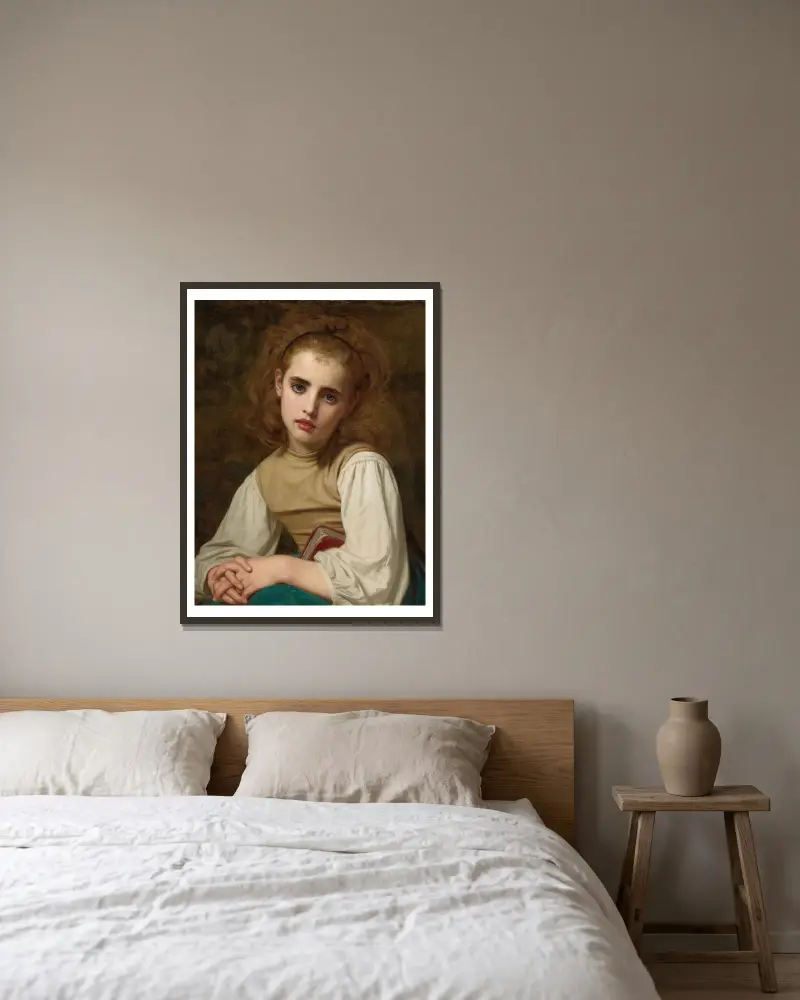 Młoda piękność, Hugues Merle w ramie na ścianie