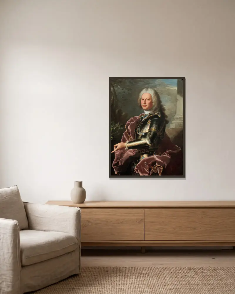 Gio. Francesco II Brignole-Sale av Hyacinthe Rigaud inramad på en vägg
