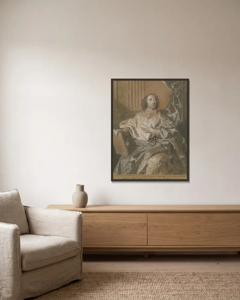Monseigneur Charles de Saint-Albin, Erzbischof von Cambrai von Hyacinthe Rigaud gerahmt an einer Wand
