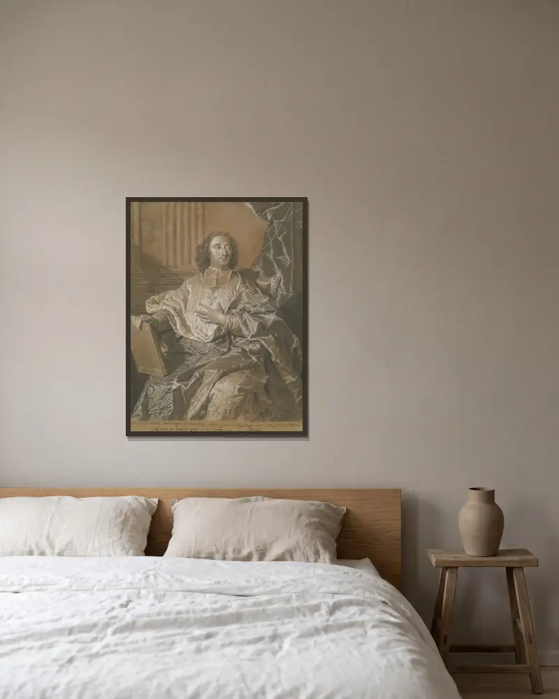 Monseigneur Charles de Saint-Albin, Erzbischof von Cambrai von Hyacinthe Rigaud gerahmt an einer Wand