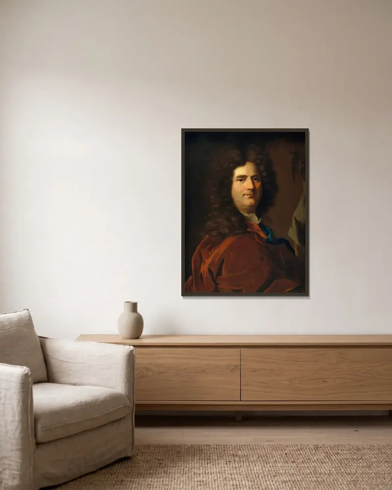 Autoportrét, 1700, Hyacinthe Rigaud v rámu na stěně