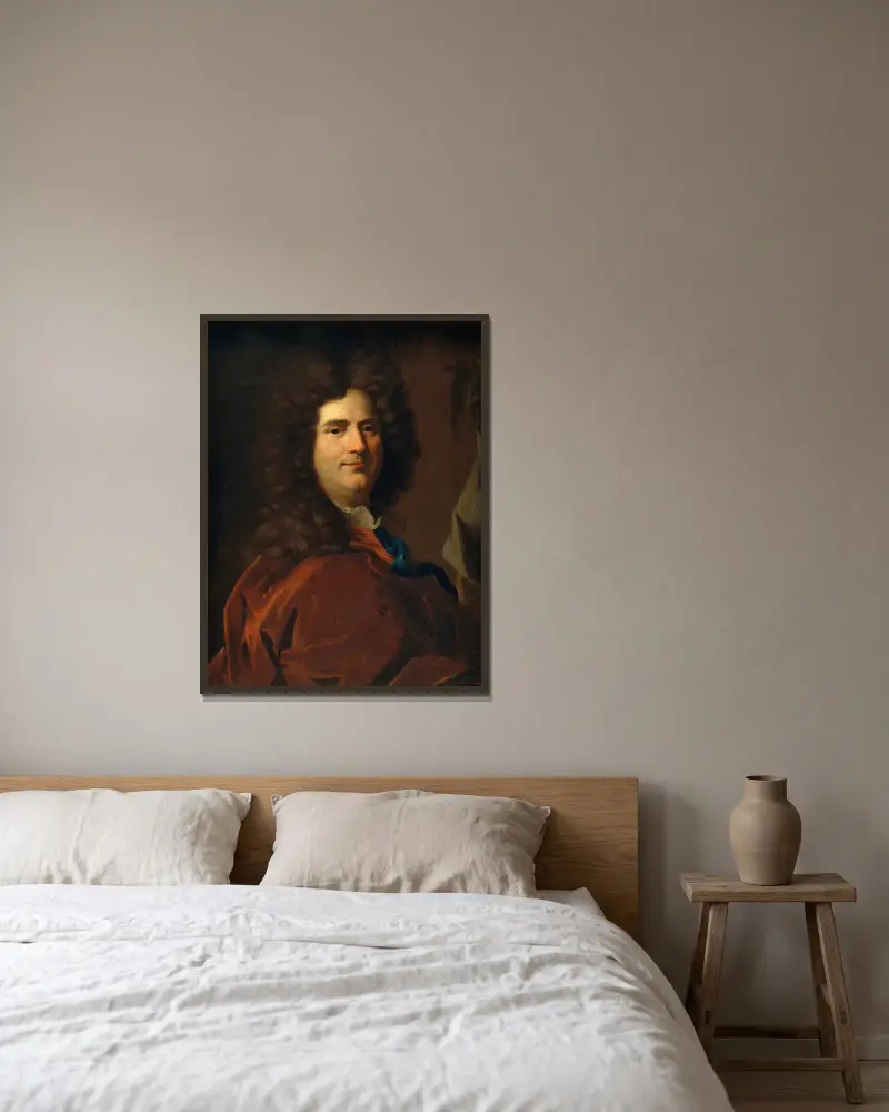 Autoportrét, 1700, Hyacinthe Rigaud v rámu na stěně