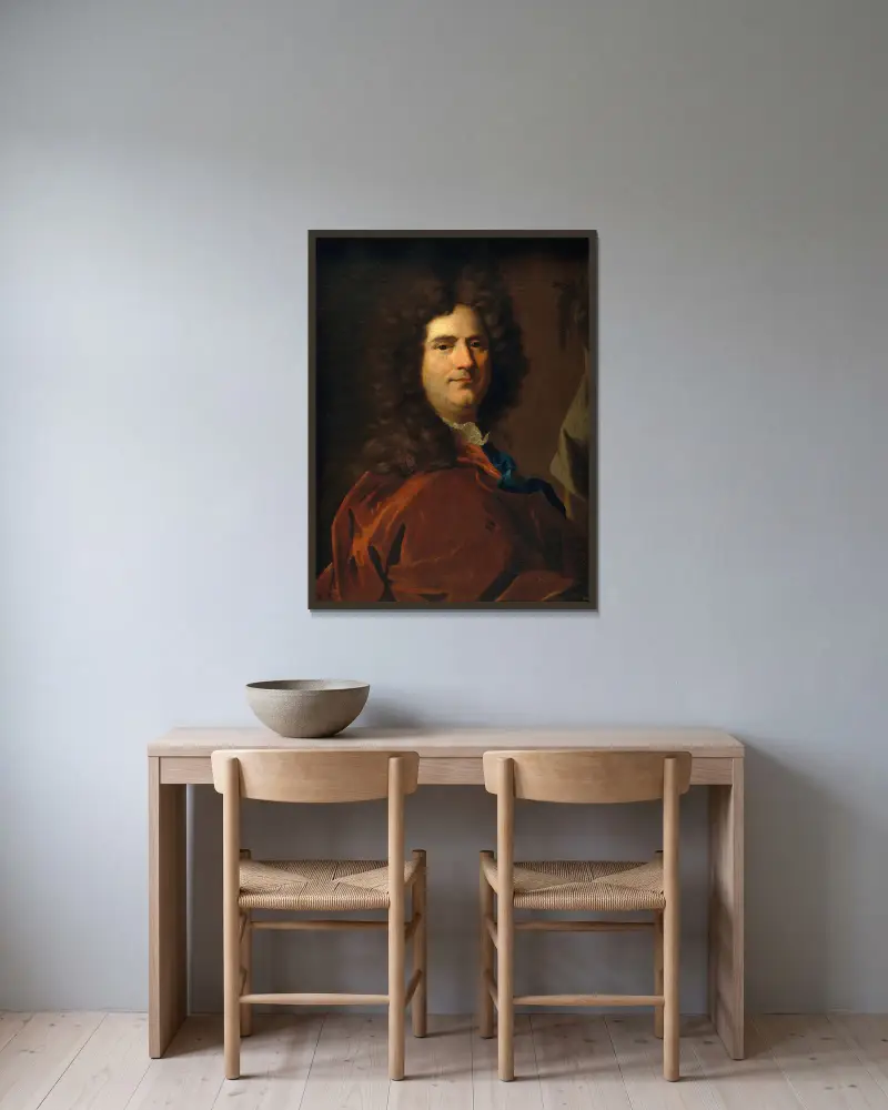 Autoportrét, 1700, Hyacinthe Rigaud v rámu na stěně