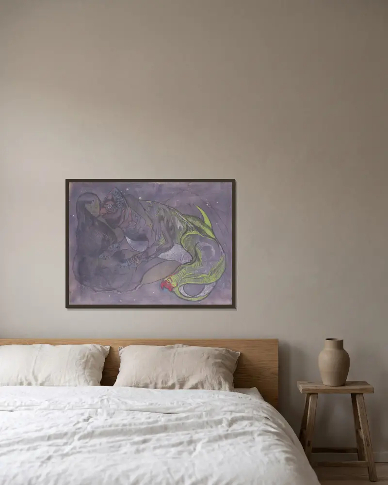 Chameleo, from the series; ‘Astronomical compositions’ av Stanisław Ignacy Witkiewicz inramad på en vägg