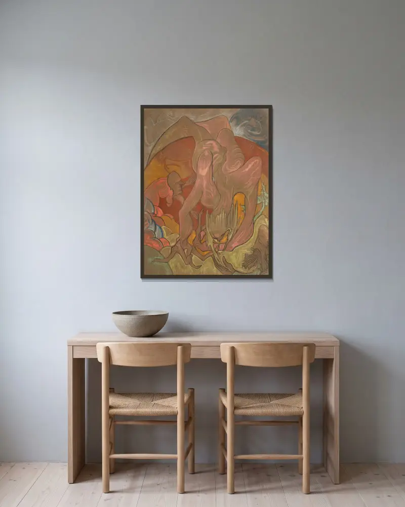 Komposition von Stanisław Ignacy Witkiewicz gerahmt an einer Wand