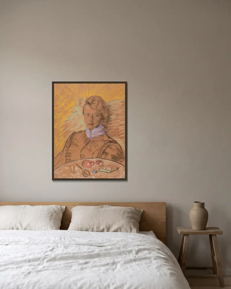 Porträt von Eugenia Bundykowa, 1935 – Nr. 2 von Stanisław Ignacy Witkiewicz gerahmt an einer Wand