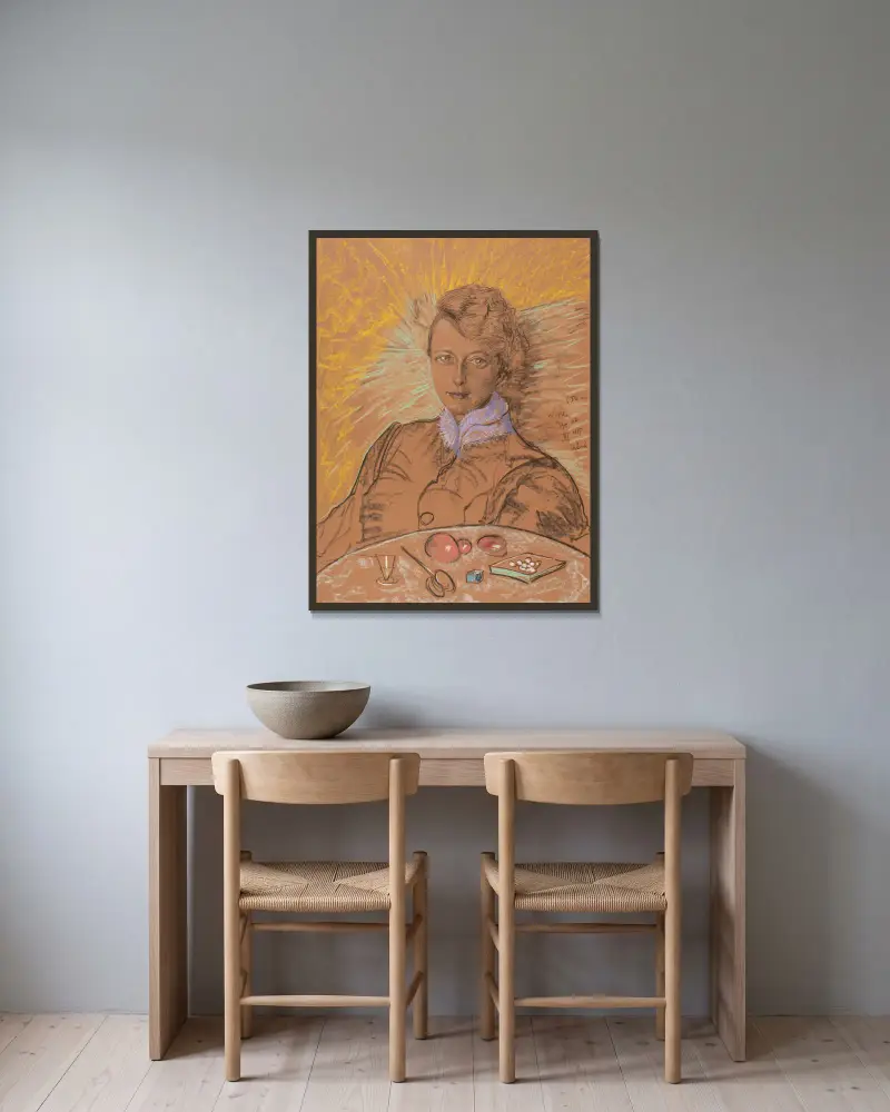 Porträt von Eugenia Bundykowa, 1935 – Nr. 2 von Stanisław Ignacy Witkiewicz gerahmt an einer Wand