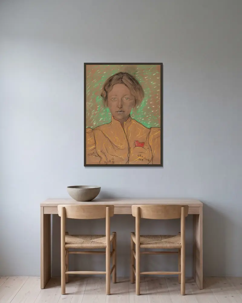 Porträt von Eugenia Bundykowa, 1938 von Stanisław Ignacy Witkiewicz gerahmt an einer Wand