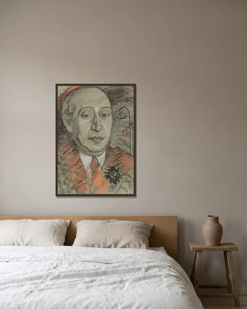 Portret Leona Reynela, 1928 – nr 2 av Stanisław Ignacy Witkiewicz inramad på en vägg