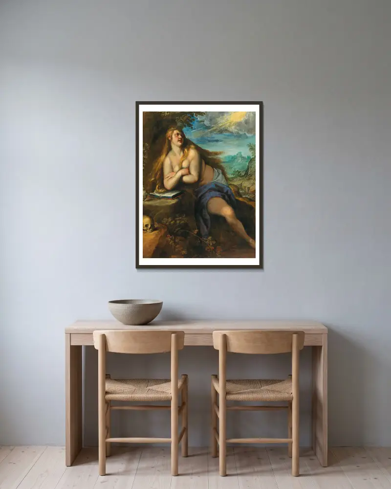 Kající se Magdalena, Jacopo Palma il Giovane v rámu na stěně
