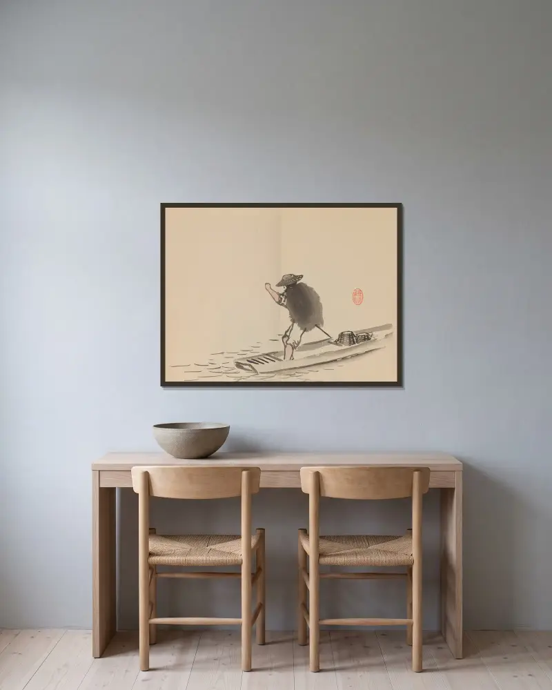 Keinen Shūgajō, Tafel 69 von Imao Keinen gerahmt an einer Wand