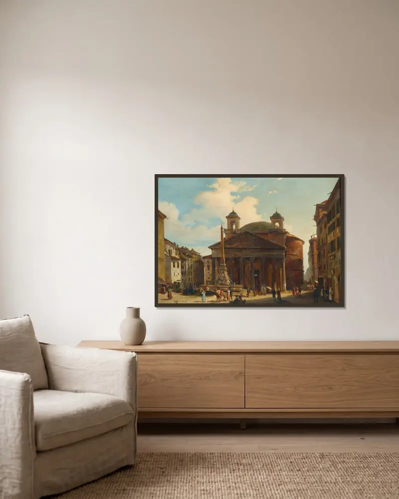 Rome, The Pantheon av Ippolito Caffi inramad på en vägg