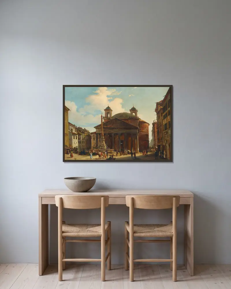 Rome, The Pantheon av Ippolito Caffi inramad på en vägg