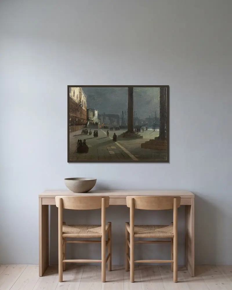 Venezia Molo di San Marco av Ippolito Caffi inramad på en vägg