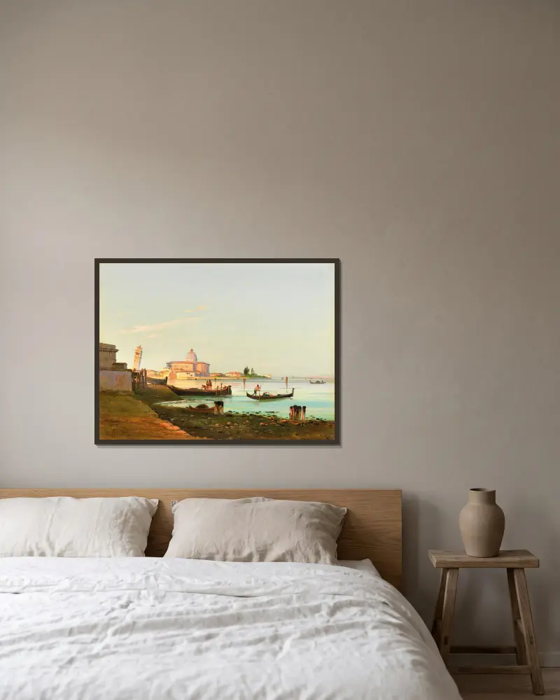 Venice, a View of San Pietro di Castello av Ippolito Caffi inramad på en vägg