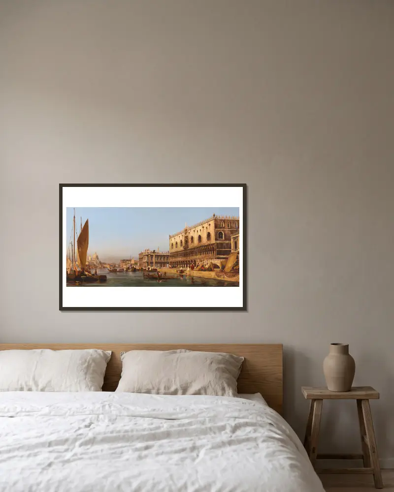 Venice, The Doge’s Palace And The Molo av Ippolito Caffi inramad på en vägg