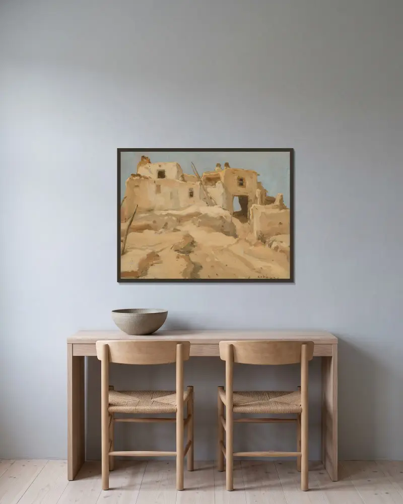 Hopi Archway, Walpi Arizona av Eanger Irving Couse inramad på en vägg