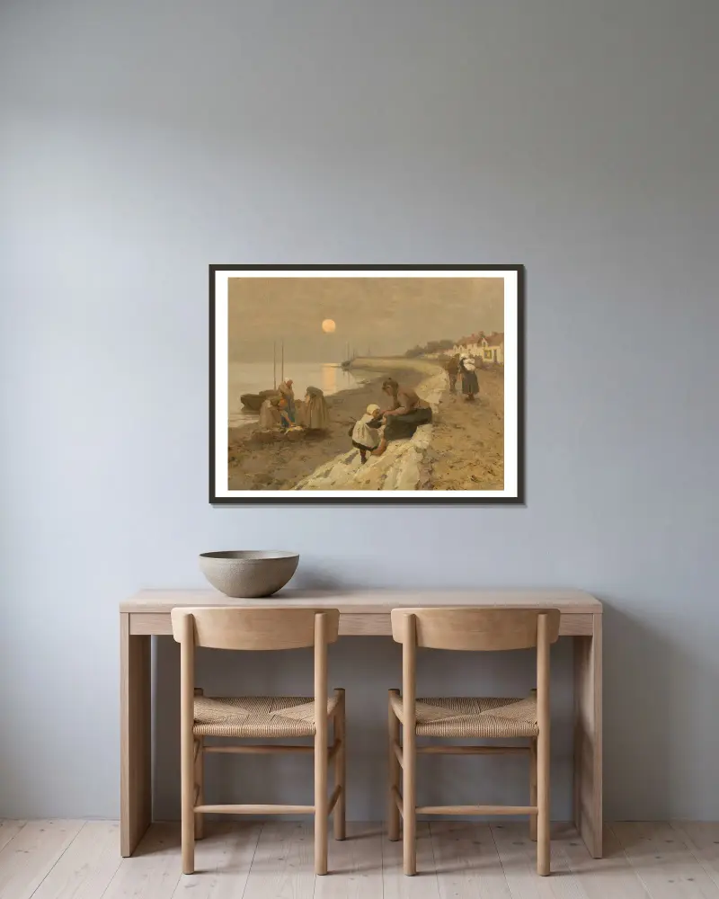 Nabrzeże w Étaples, Eanger Irving Couse w ramie na ścianie
