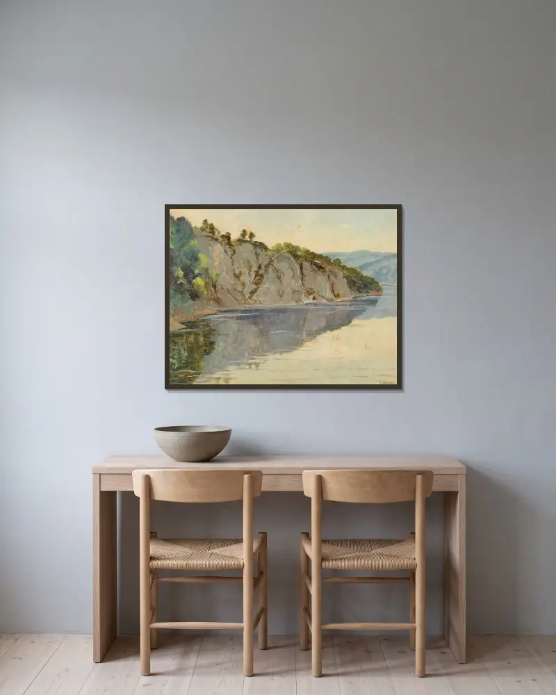 Landscape av Isaac Levitan inramad på en vägg