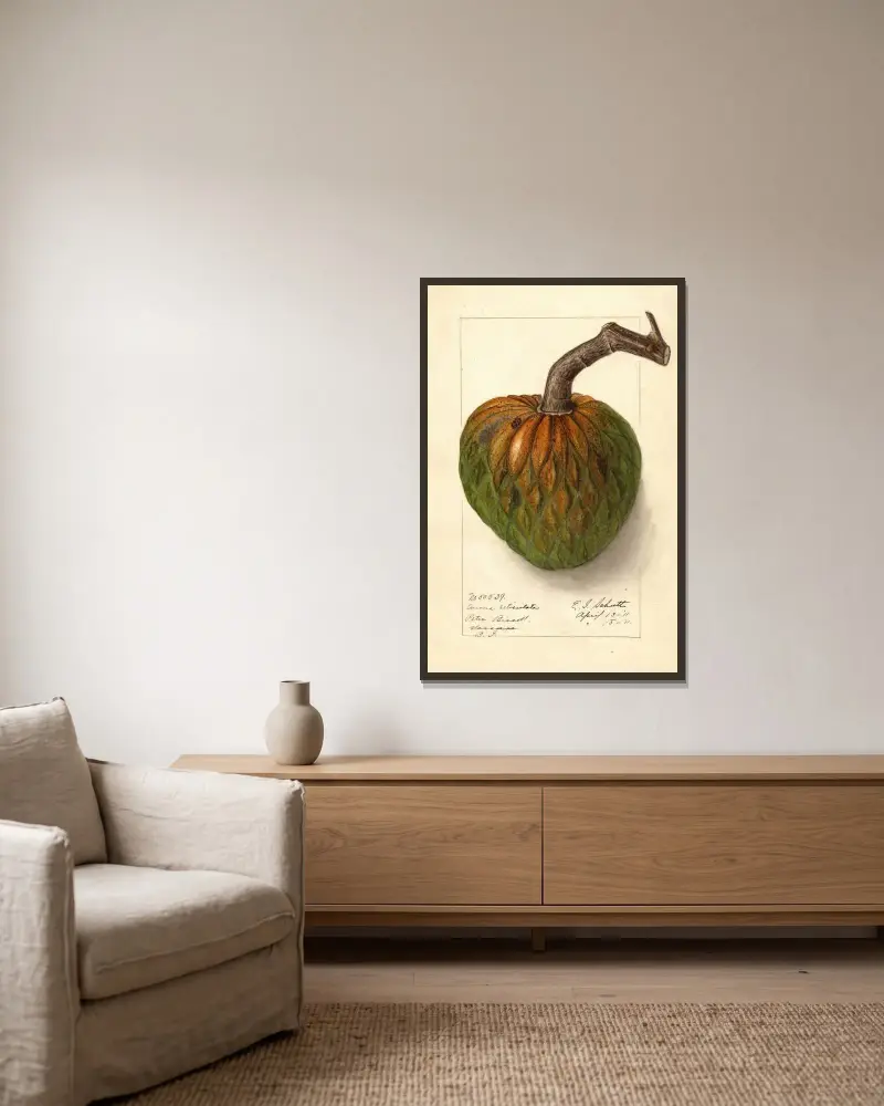 Annona reticulata av Ellen Isham Schutt inramad på en vägg