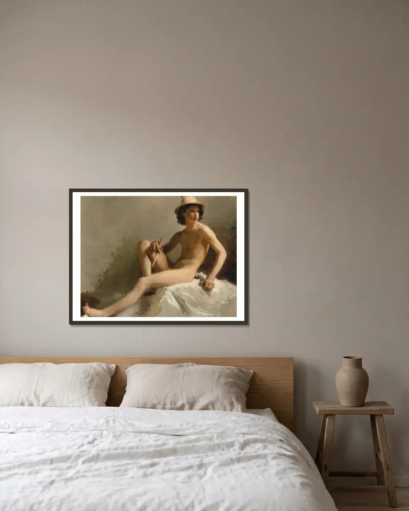 Studie für Merkur von Isidore Pils gerahmt an einer Wand