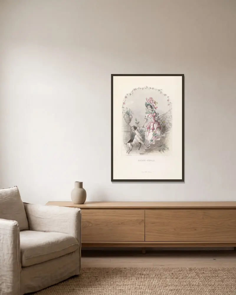 Geißblatt von J. J. Grandville gerahmt an einer Wand