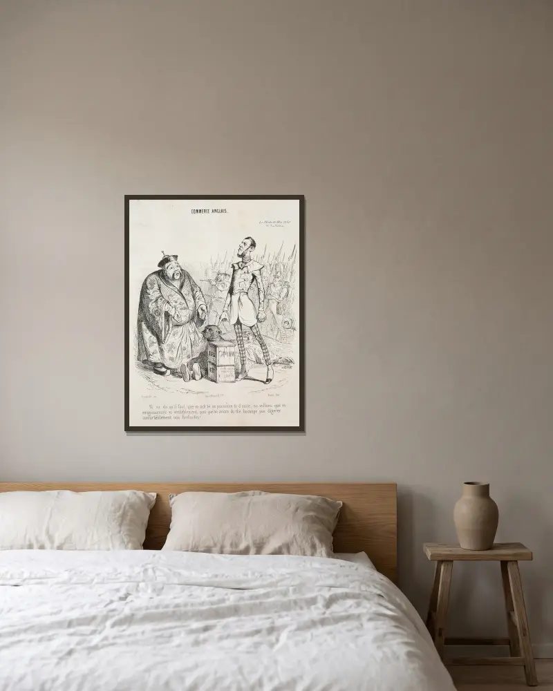 Englischer Handel von J. J. Grandville gerahmt an einer Wand