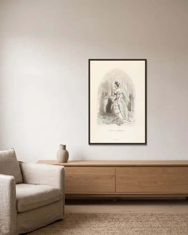 Orangenblüte von J. J. Grandville gerahmt an einer Wand