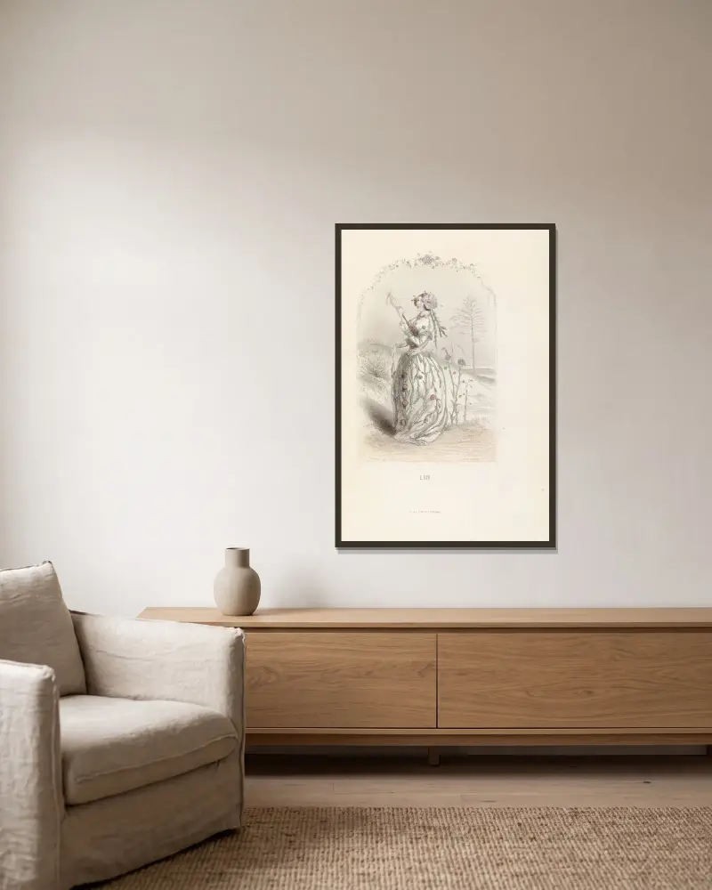 Lein von J. J. Grandville gerahmt an einer Wand
