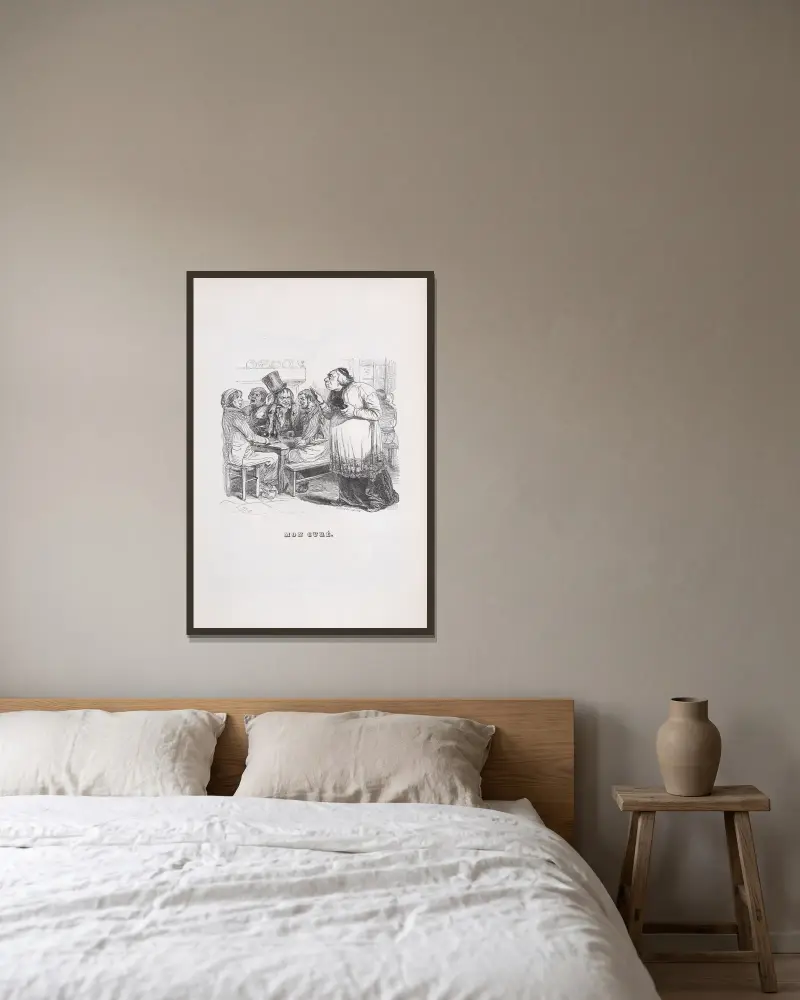 Meine Kur von J. J. Grandville gerahmt an einer Wand