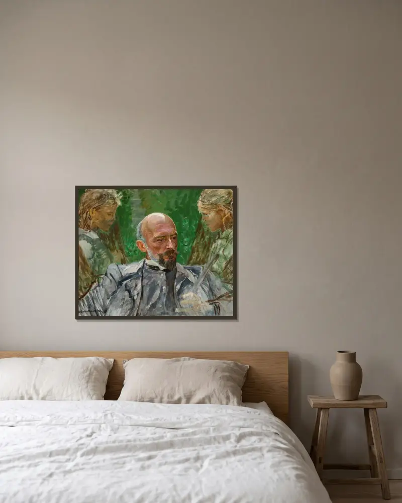 Künstler und Musen von Jacek Malczewski gerahmt an einer Wand