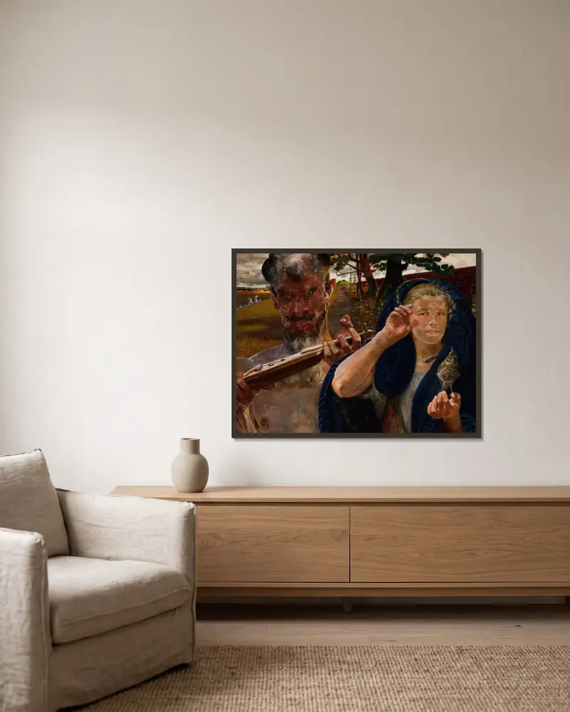 Jesienna pieśń, Jacek Malczewski w ramie na ścianie