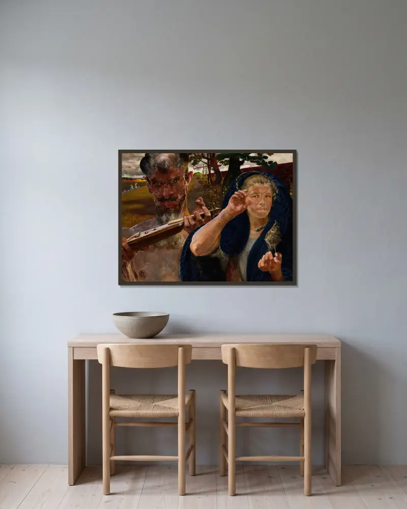 Jesienna pieśń, Jacek Malczewski w ramie na ścianie