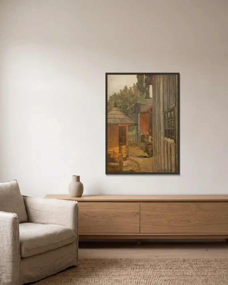 Courtyard von Jacek Malczewski gerahmt an einer Wand