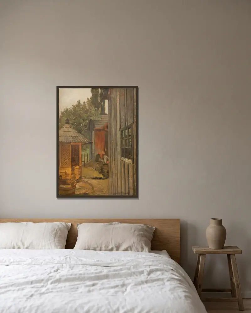 Courtyard von Jacek Malczewski gerahmt an einer Wand