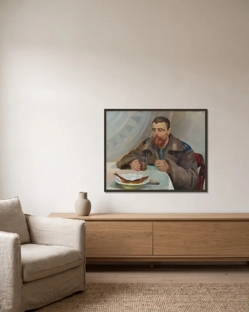 Exil – högra delen av triptyken av Jacek Malczewski inramad på en vägg